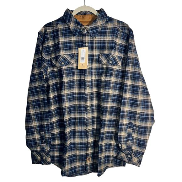 Legendary Whitetails Men’s Plaid Flannel Shirt Size Large Midnight Blue NWT - Picture 8 of 8